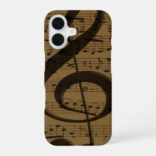 Coque iPhone 16 Partition de musique classique en clé de sol music