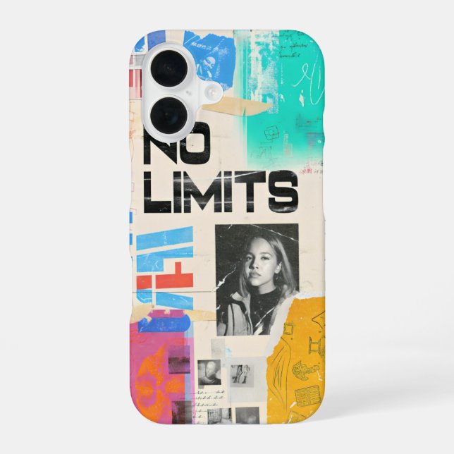 Coque iPhone 16 Pas De Limites Téléphone Boîtier - Collage Motivat (Verso)