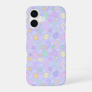 Coque iPhone 16 Pastel Christmas Pattern 