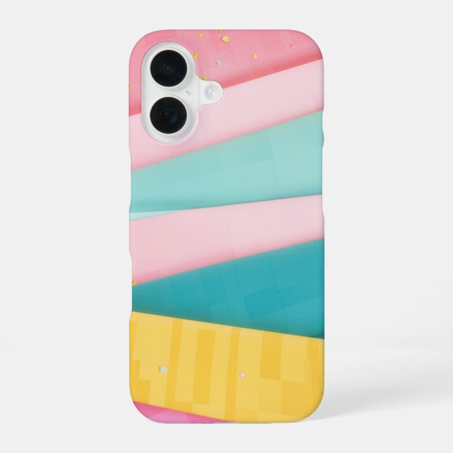 Coque iPhone 16 Pastel Confetti Stripes (Verso)