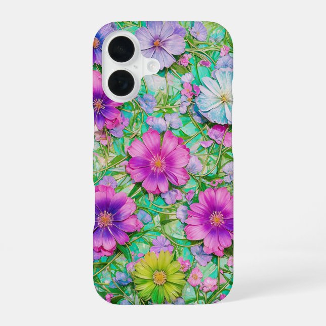 Coque iPhone 16 Pastel Floral Pattern Phone Case (Verso)