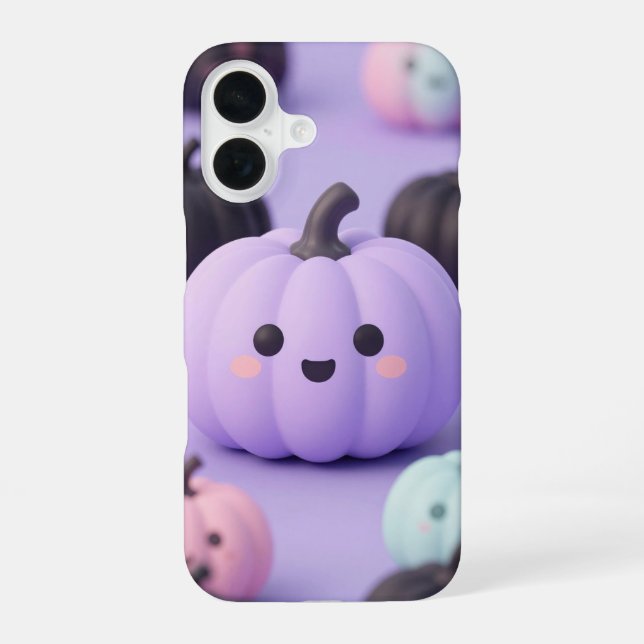 Coque iPhone 16 Pastel Pumpkin Patch Cute Halloween Case (Verso)