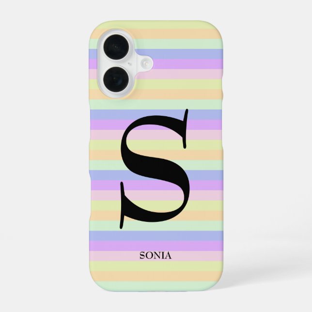 Coque iPhone 16 Pastel Stripes (Verso)