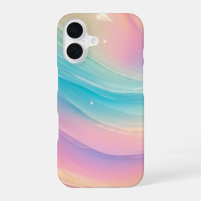 Coque iPhone 16 Pastel Wave - Dreamy Gradient Phone Case (Verso)