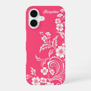 Coque iPhone 16 Pastèque Rose Floral Tourbillon