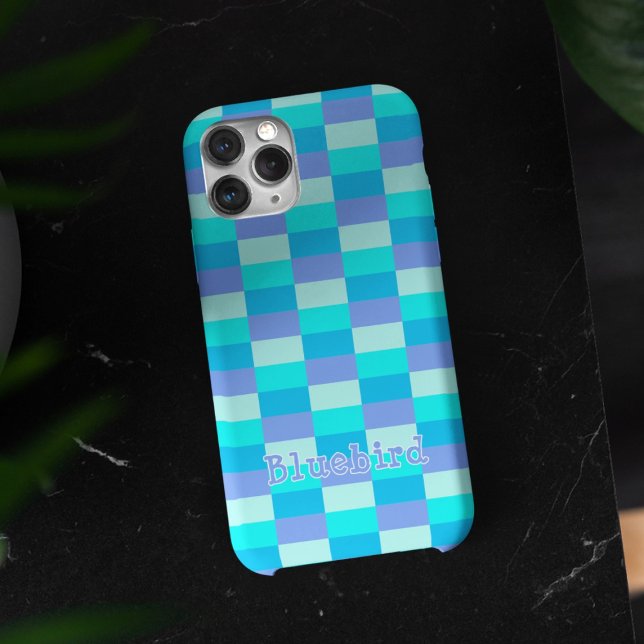 Coque iPhone 16 Patters bleus (Créateur téléchargé)