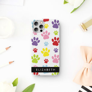 Coque iPhone 16 Pattes Colorées, Motif de Patte, Pattes de Chien,