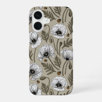 Pavot blanc et coccinelle