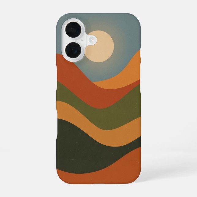 Coque iPhone 16 Paysage Abstrait Vintage (Verso)