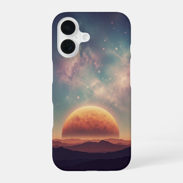 Coque iPhone 16 Paysage Cosmique Vintage (Verso)