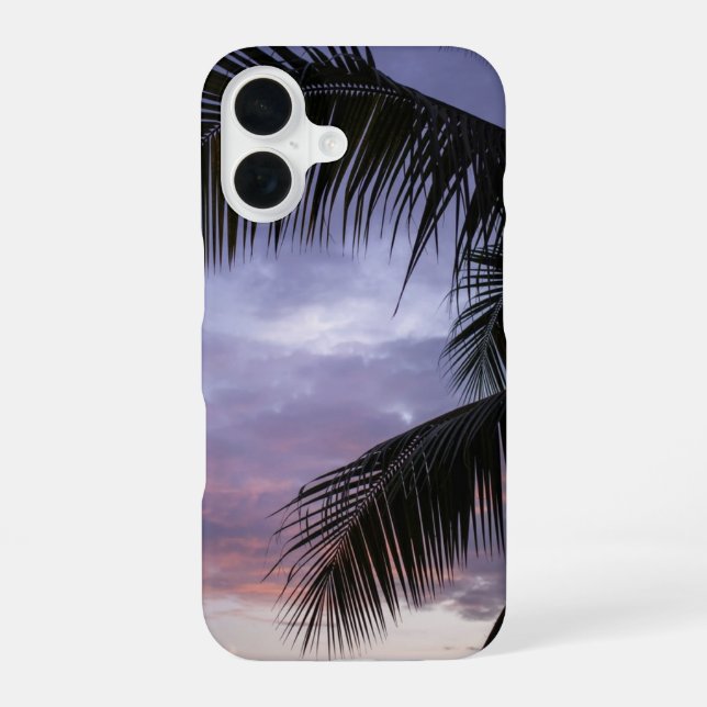 Coque iPhone 16 Paysage de coucher de soleil d'île tropicale (Verso)