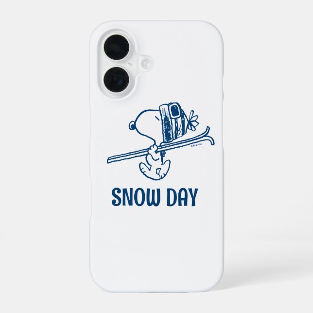 Coque iPhone 16 Peanuts | Voyage de ski de Snoopy (Verso)