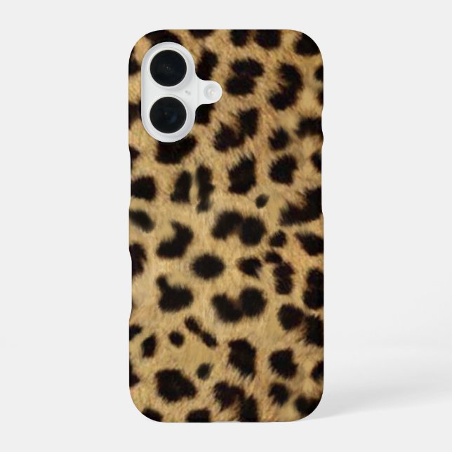 Coque iPhone 16 Peau de faux guépard (Verso)