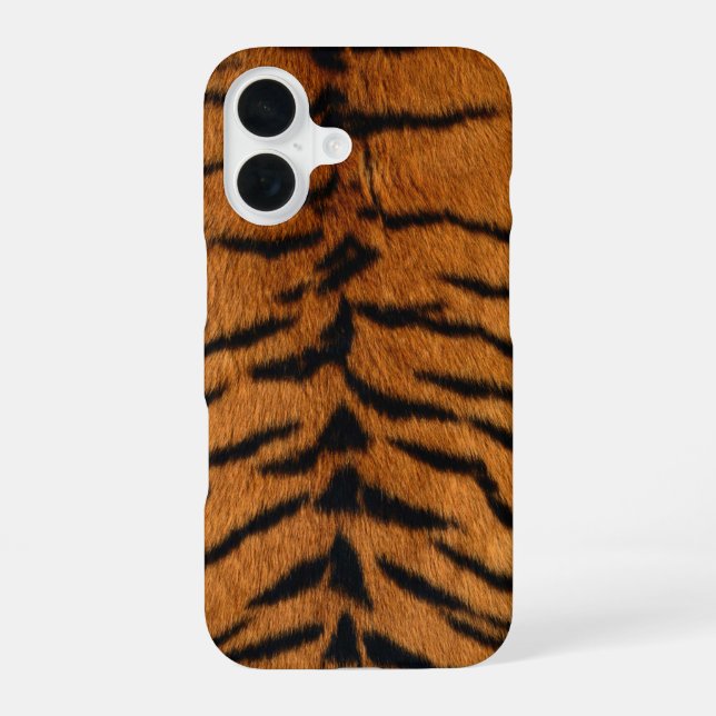 Coque iPhone 16 Peau de faux tigre de Sibérie (Verso)
