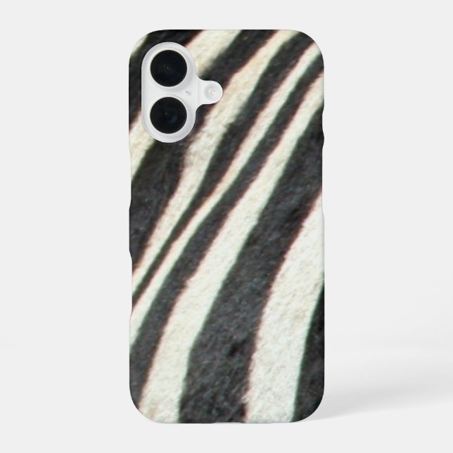 Coque iPhone 16 peau de zèbre (Verso)