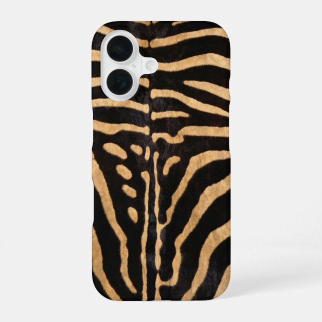 Coque iPhone 16 Peau de Zèbre Faux (Verso)