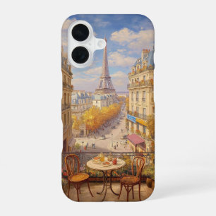 Coque iPhone 16 Peinture à l'huile d'une vue romantique de balcon