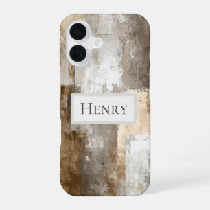 Coque iPhone 16 Peinture Abstraite Neutre