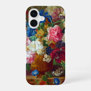Coque iPhone 16 Peinture artistique de fleurs vintage classiques