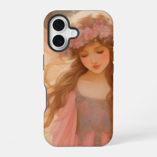 Coque iPhone 16 Peinture fantastique de fée rose mignonne