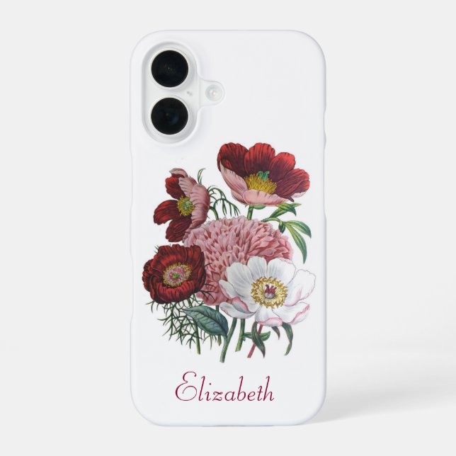 Coque iPhone 16 Peonies personnalisées (Verso)