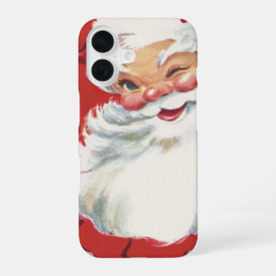 Coque iPhone 16 Père Noël vintage de Noël, joyeux et clin d'œil