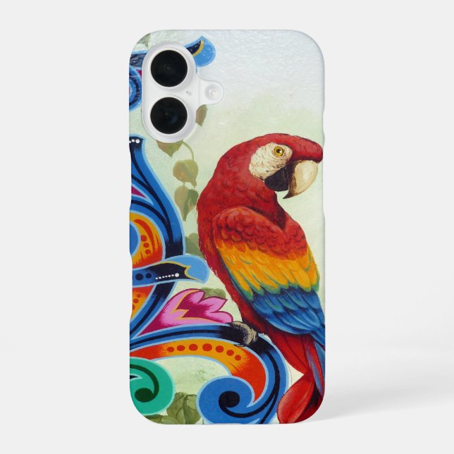 Coque iPhone 16 perroquet (Verso)