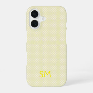 Coque iPhone 16 Personalized Butter Yellow Polka Dot Phone Case