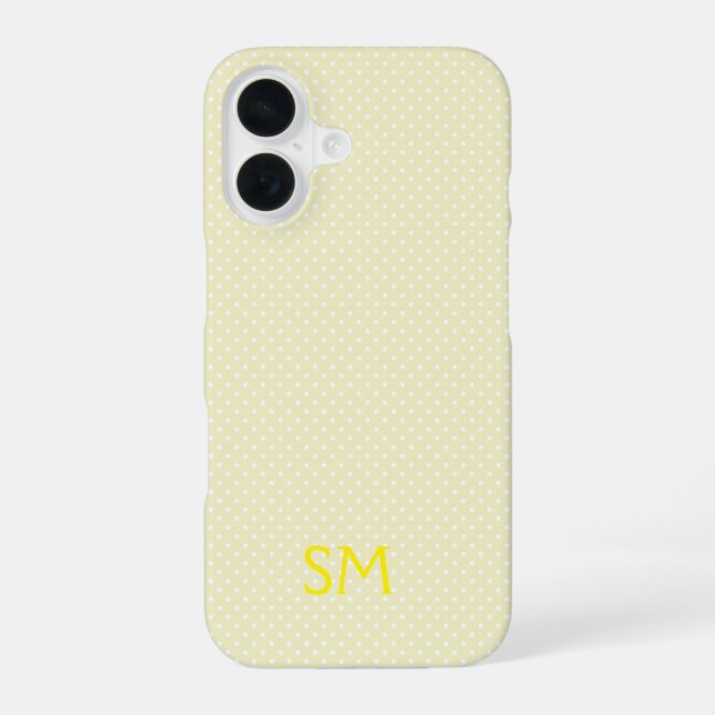 Coque iPhone 16 Personalized Butter Yellow Polka Dot Phone Case (Verso)