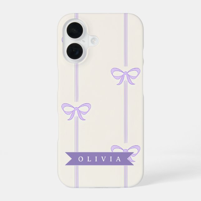 Coque iPhone 16 Personalized Coquette Bow Name Girly Aesthetic (Verso)