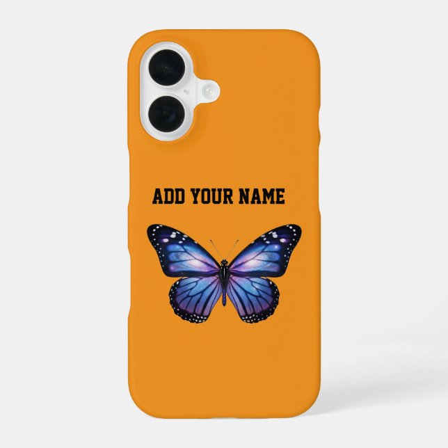 Coque iPhone 16 Personalized Galaxy Butterfly Cosmic Nebula Aesthe (Verso)