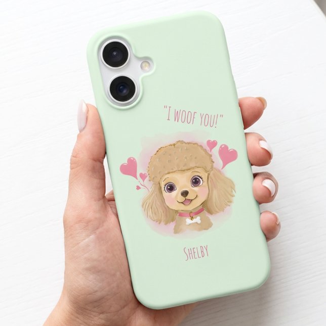 Coque iPhone 16 Personalized Poodle iPhone Case – I Woof You Gift (Créateur téléchargé)