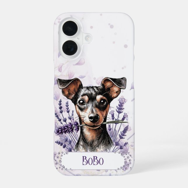 Coque iPhone 16 Personalized Pup Phone Case – Min Pin (Verso)