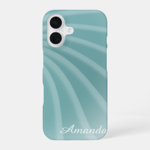 Coque iPhone 16 Personnalisable - Moderne Style Pastel Vert Turquo