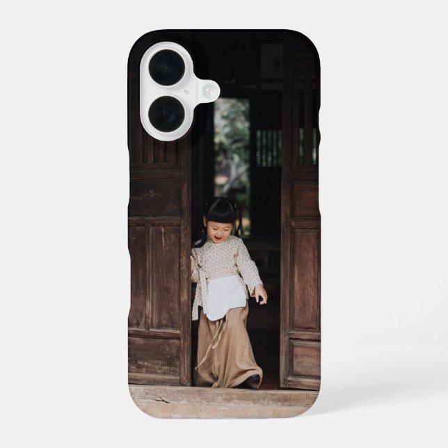 Coque iPhone 16 Personnalisé, Ajouter une photo et du texte (Verso)