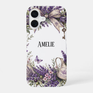 coque Iphone 16 personnalisée couronne de lavande