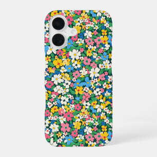 Coque iPhone 16 Petit motif de fleurs printanières