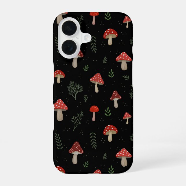 Coque iPhone 16 Petits Champignons (Verso)