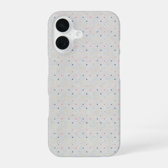 Coque iPhone 16 Petits points pastel en épingle (Verso)