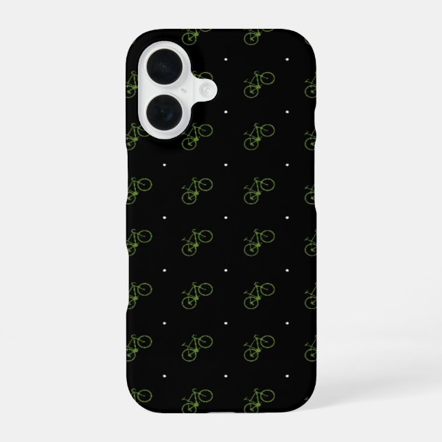 Coque iPhone 16 petits vélos verts (Verso)