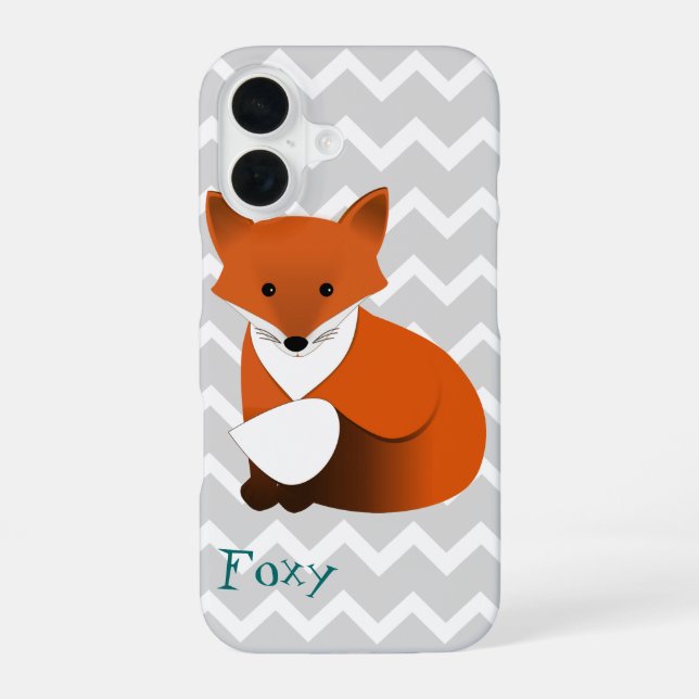 Coque iPhone 16 Peu de conception de Fox rouge (Verso)