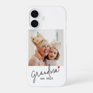 Coque iPhone 16 Photo de grand-mère avec texte établi
