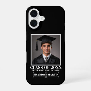 Coque iPhone 16 Photo de remise de diplômes personnalisée Diplômé 