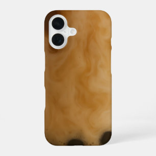 Coque iPhone 16 photo de texture de thé au lait avec boba