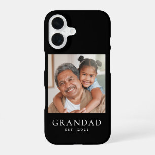 Coque iPhone 16 Photo Grand-père établi Noir