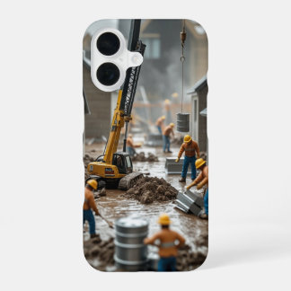 Coque iPhone 16 Photos macro réalistes de petits travaux de constr