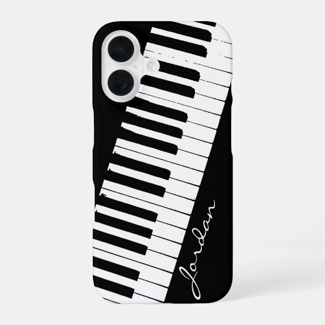 Coque iPhone 16 Piano Keys | Angled | Customizable (Verso)