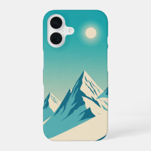 Coque iPhone 16 Pics Rétro Turquoise
