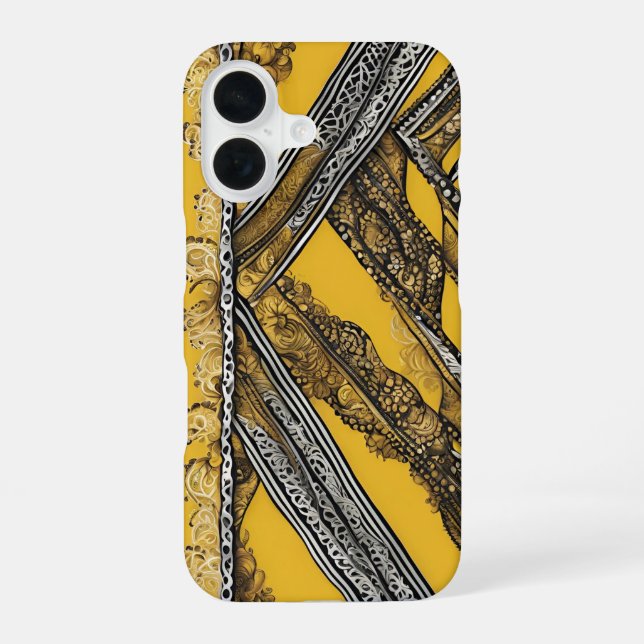 Coque iPhone 16 Piégé dans l'art IA Moutarde  (Verso)