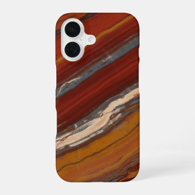Coque iPhone 16 Pierre de jaspe naturelle stratifiée (Verso)